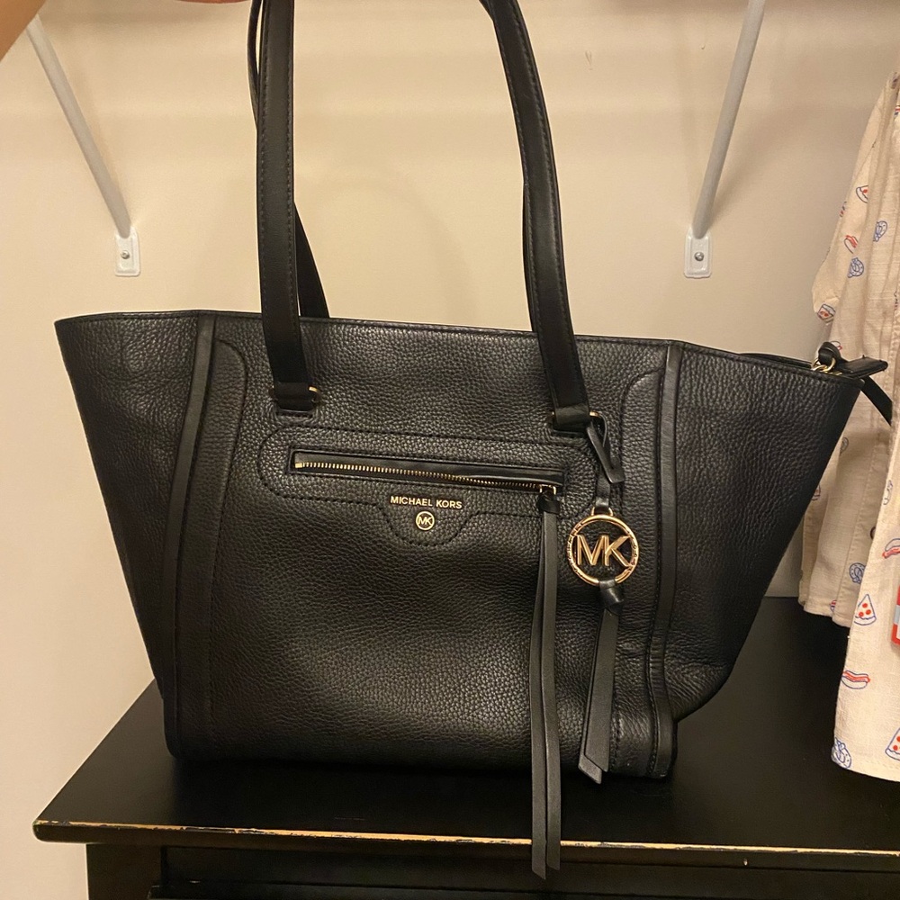 Michael Kors Black Pebbled Leather Tote